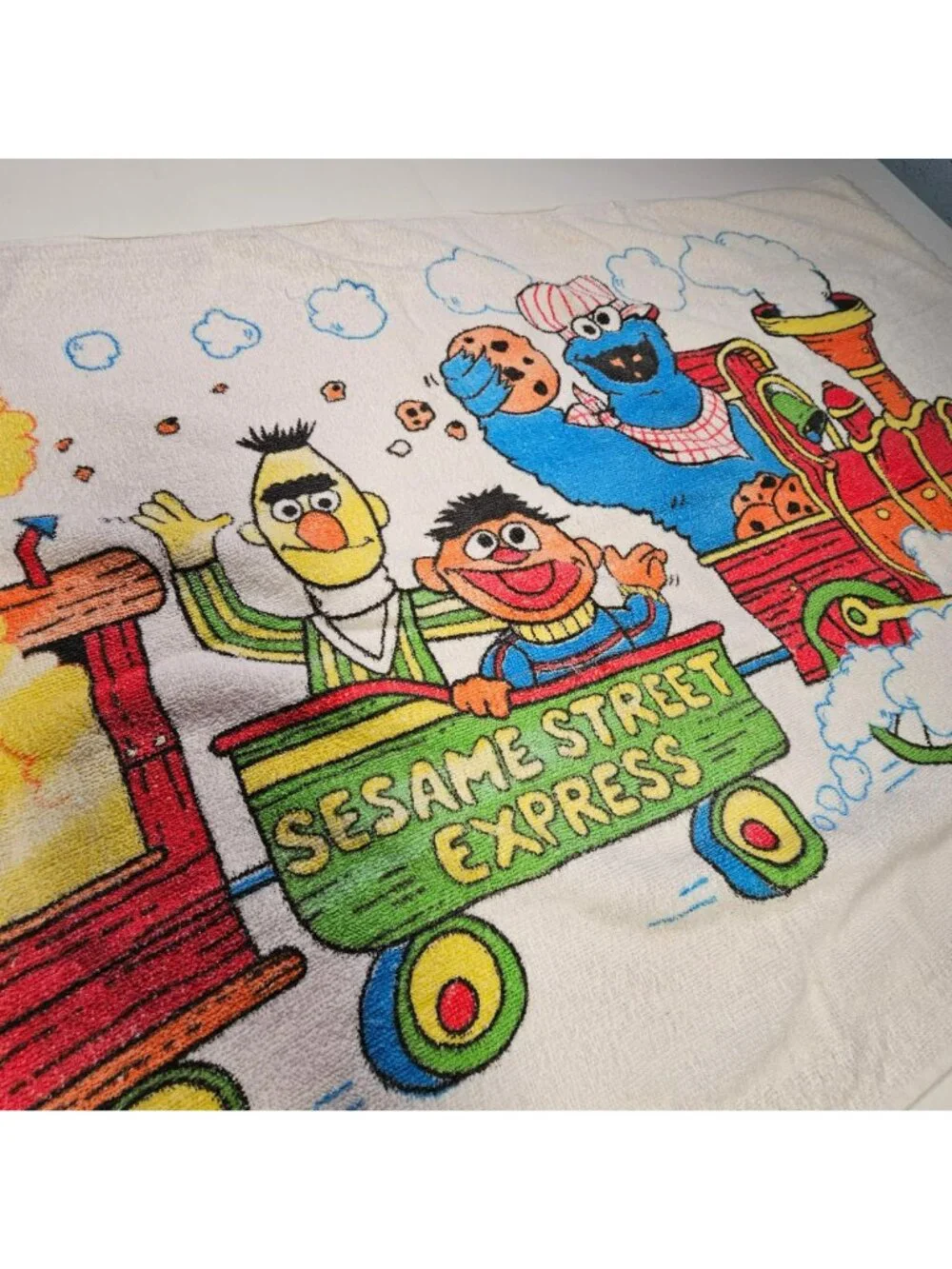 Sesame Street Vintage Express Train Beach Bath Towel 48x24